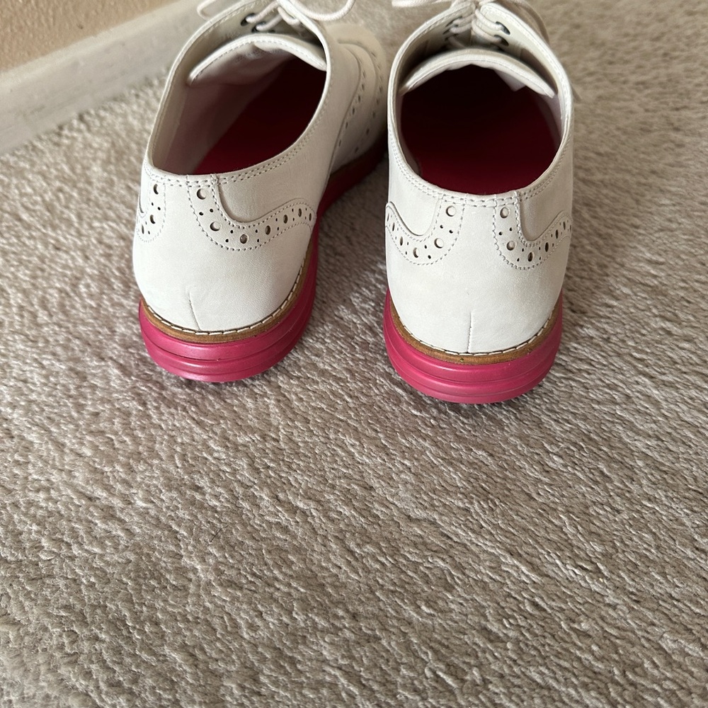 Pre-Owned Off White Cole Haan Wingtip Oxford Flats - Picture 3 of 5